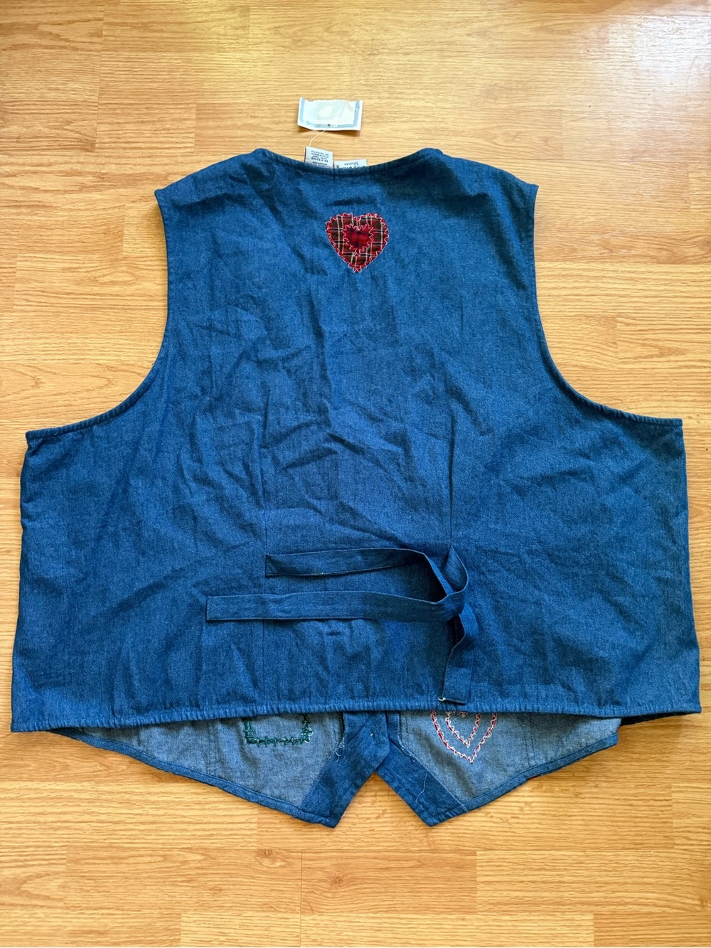 NWT Vintage 90s Bobbie Brooks Woman Patchwork Denim Embroidered Vest - Plus Size - Picture 3 of 5